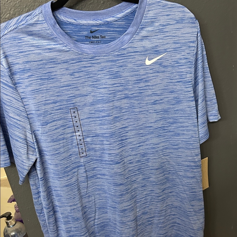 Nike Men's Heathered Blue Short Dry-Fit Sleeve Tee
